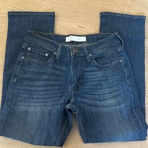 Men's Dark Blue Denim Jeans - Classic Straight Fit 30x30